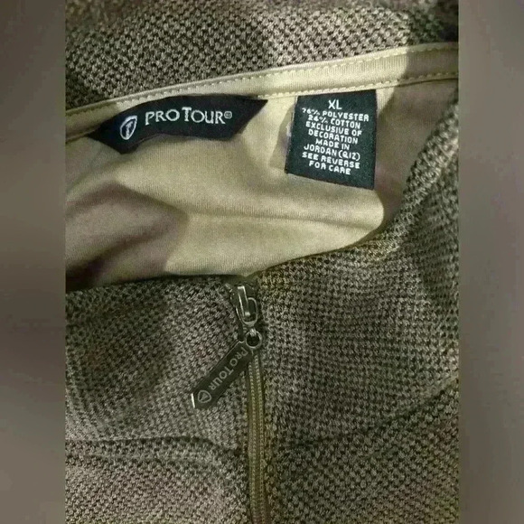 Pro Tour Golf Brown Pull Over Sweater Coat Zip Up - Picture 6 of 6